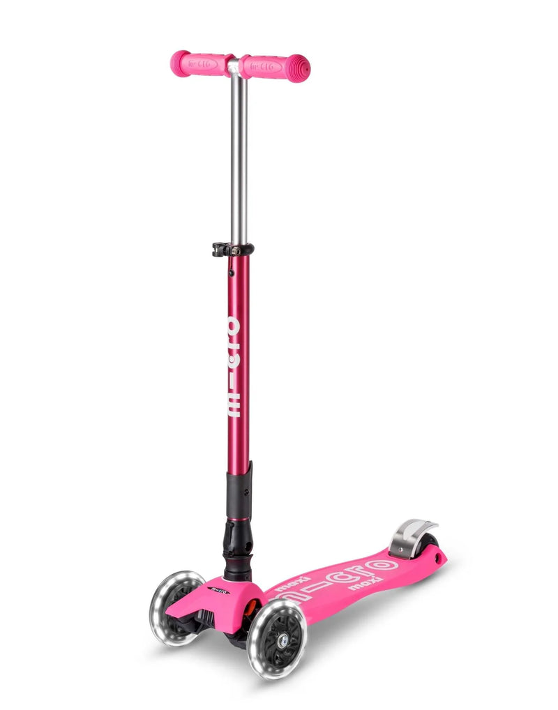 Micro Scooter Maxi Deluxe 3-wheel Foldable Scooter LED Neon 5yrs+ (Bulky Shipping)