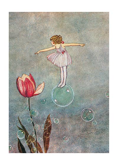 Bubble Fairy With Tulip Encouragement Greeting Card By Laughing Elephant Birthday Card