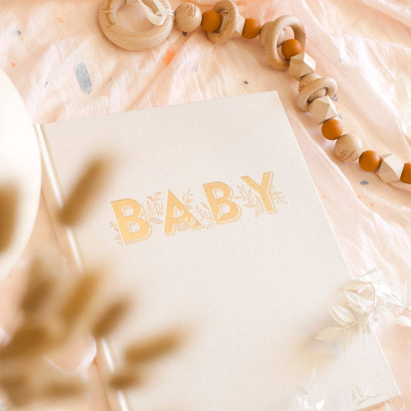 Fox & Fallow Baby Book Buttermilk Baby Journal Keepsake Memory Book (Hardcover)