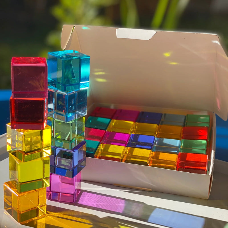 My Little Creator Lucite Bright Cubes 20 pcs Luminous Building Blocks 18m+