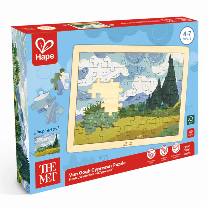 Hape Van Gogh Cypresses 49pcs Wooden Jigsaw Puzzle 4yrs+