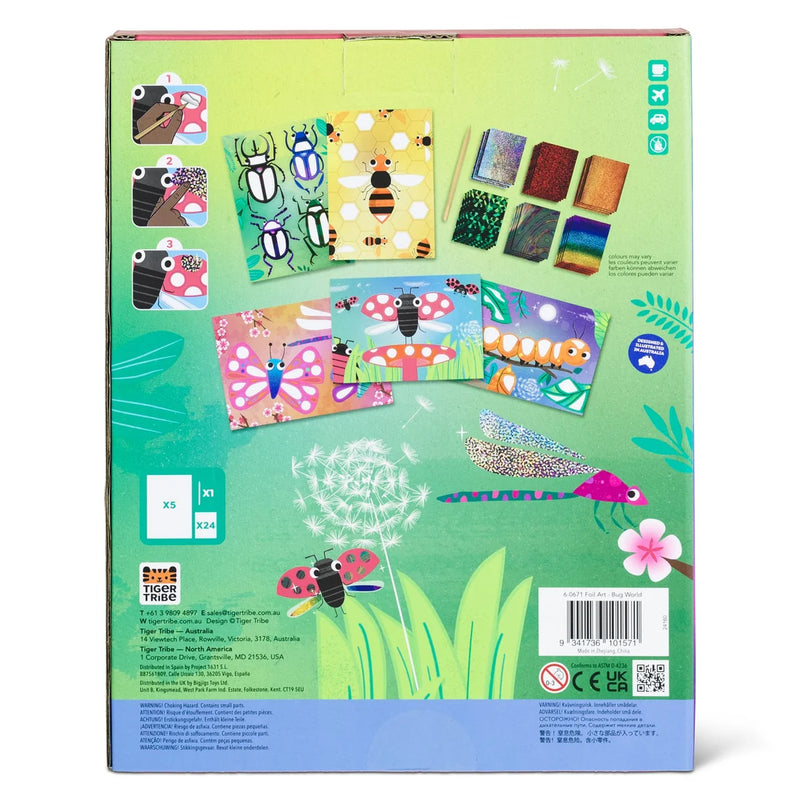 Tiger Tribe Foil Art Bug World Art and Craft for Kids 5yrs+