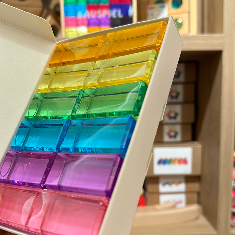 Bauspiel Luminous Building Blocks Pastel 12 Piece STEM Wooden Toys 3yrs+