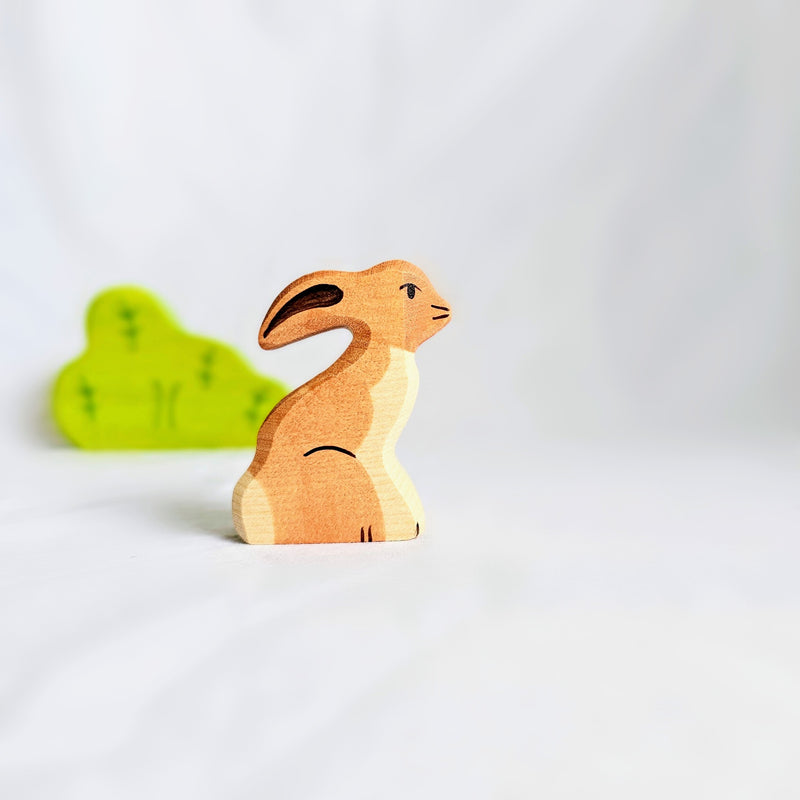 Holztiger Hare Rabbit Wooden Animals Sitting Wooden Woodland & Meadow Animal 3yrs+