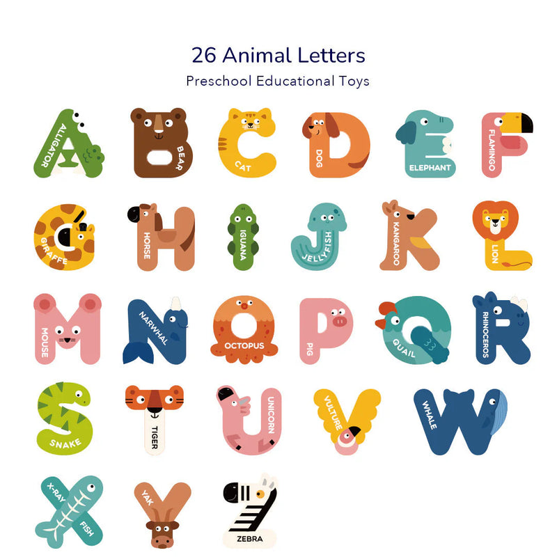 Mideer Magnetic Animals Letters Magnets 26pcs Early Phonics Literacy 3yrs+