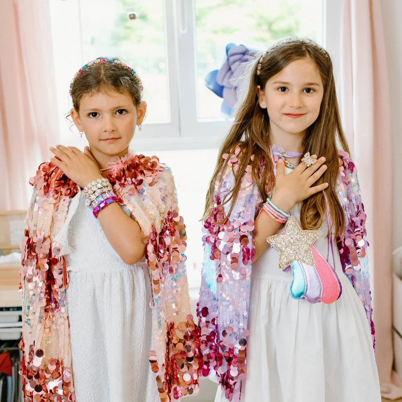 5th Avenue Pink Sequin Cape Size 4-6 by Great Pretenders Costumes Fairy Unicorn and Castle Theme  4yrs+