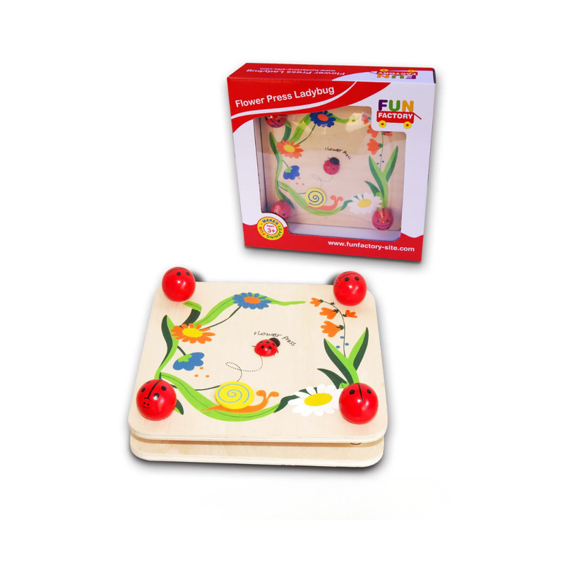 Fun Factory Lady Bug Flower Press Lady Bug Nature Art and Craft Kit for 3yrs+
