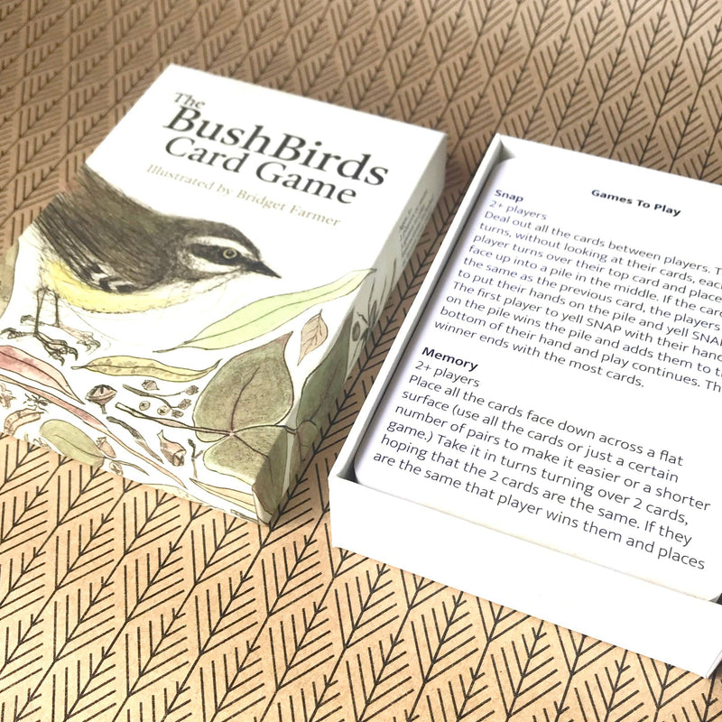 Bridget Farmer Printmaker The Bush Birds Card Games for kids Australian Animals