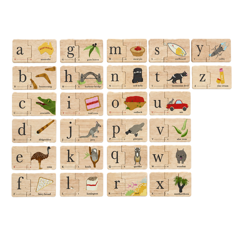 Make Me Iconic Wooden Australian Alphabet Puzzle Educational Jigsaw Toy 2yrs+