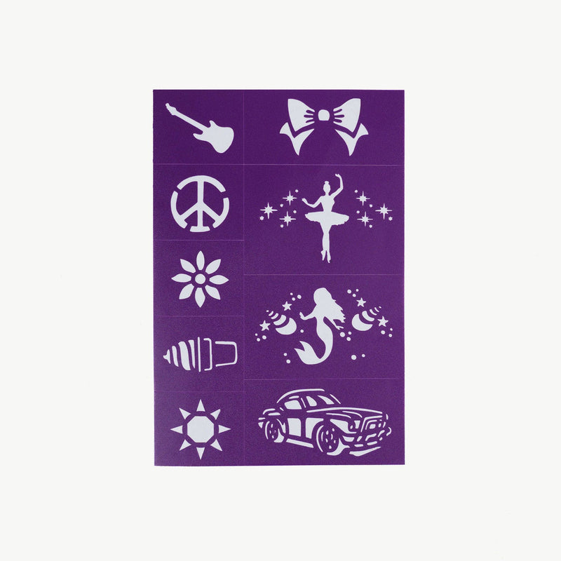 Oh Flossy Reusable Adhesive Face Paint and Makeup Stencils Kids Makeup Set Purple 3yrs+