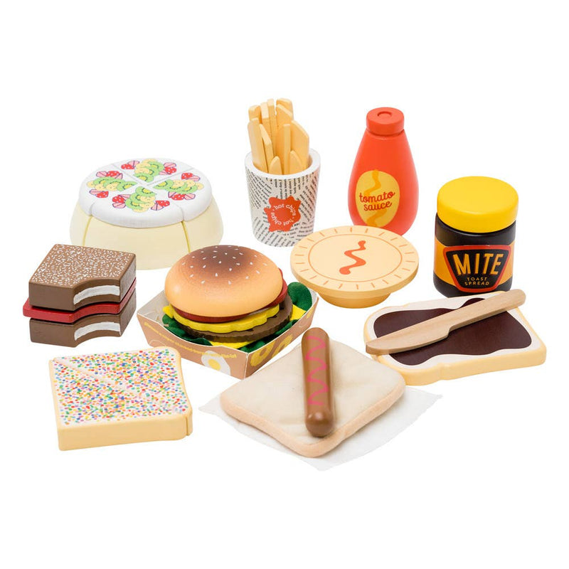Make Me Iconic Wooden Toy Food Australian Food Set Play Kitchen Role Play Pretend and Imaginative Play 3yrs+