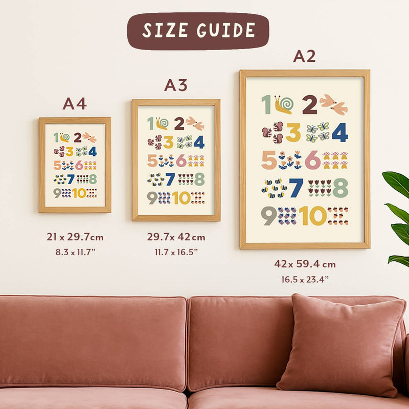 Fruit & Veg A-Z Alphabet A3 Art Print Poster By Lauren Sissons Studio