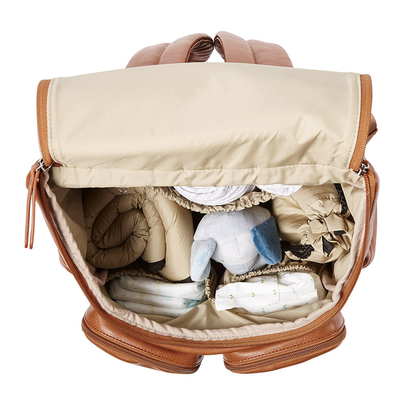 OiOi Signature Nappy Backpack Olive Vegan Leather Mothers Day