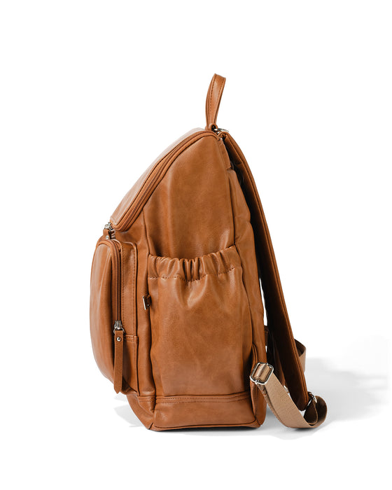 OiOi Signature Nappy Backpack Tan Vegan Leather My Playroom