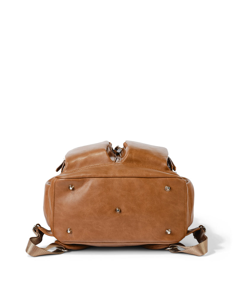OiOi Signature Nappy Backpack Tan Vegan Leather Best Seller Mothers Day