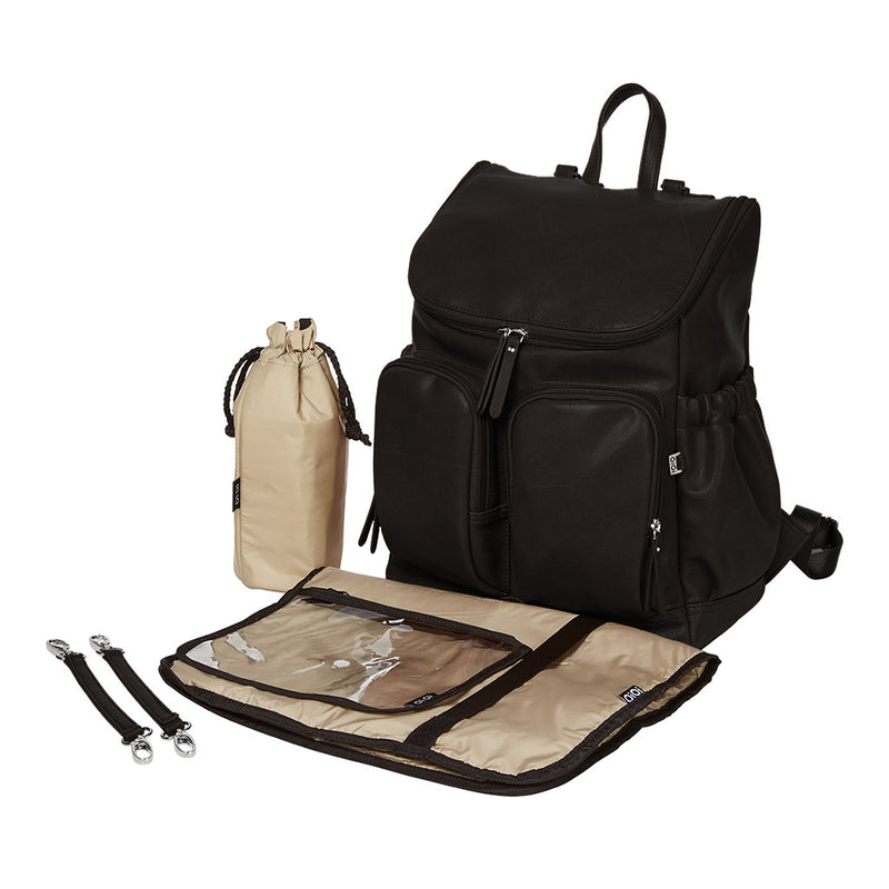 OiOi Signature Nappy Backpack Black Vegan Leather Best Seller Mothers Day