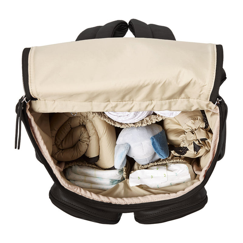 OiOi Signature Nappy Backpack Black Vegan Leather Best Seller Mothers Day