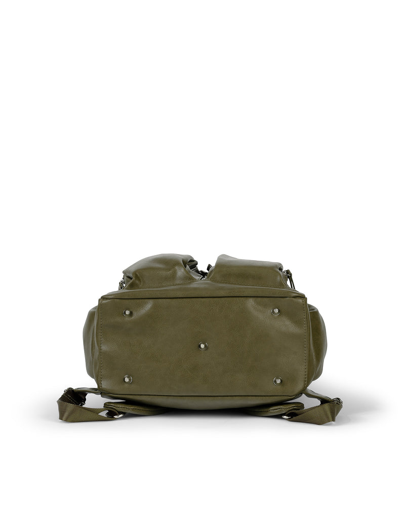 OiOi Signature Nappy Backpack Olive Vegan Leather Mothers Day