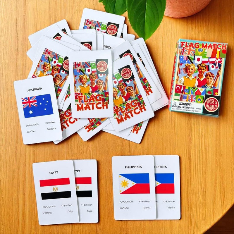Flag Match Memory Card Game by House of Marbles 4yrs+
