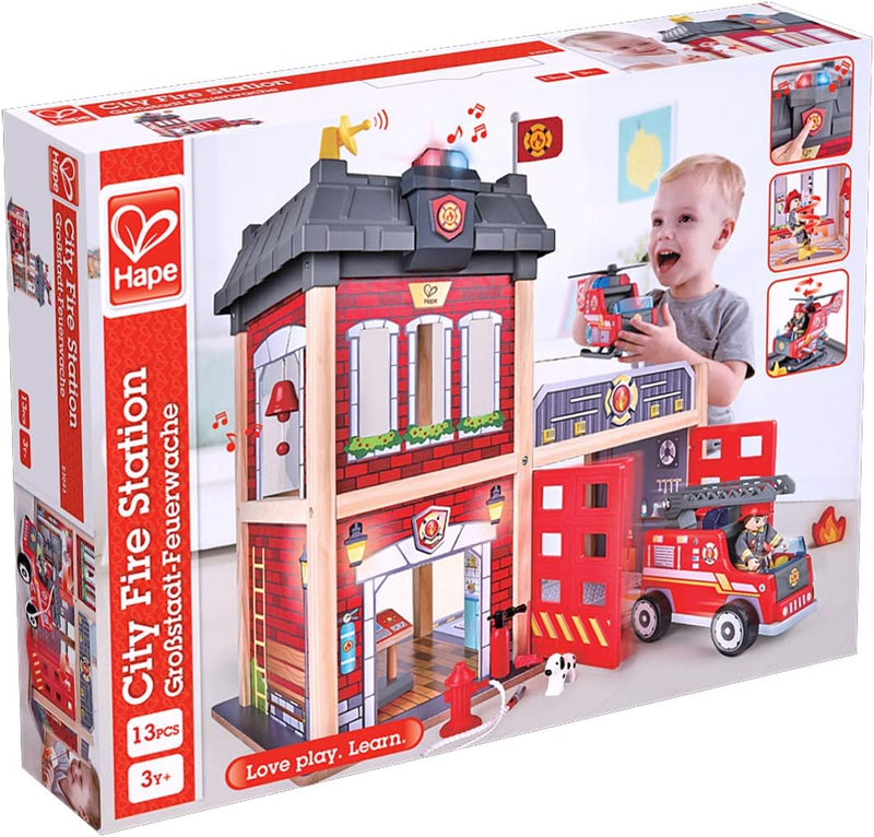 Hape City Fire Station 3yrs+ (Bulky Shipping)
