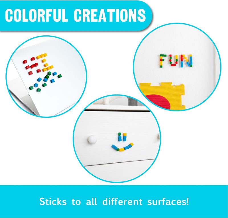 StickiKubes Rainbow Bright Mini Stacking Cubes 125pcs Fidget Toys Sensory Toys 4yrs+