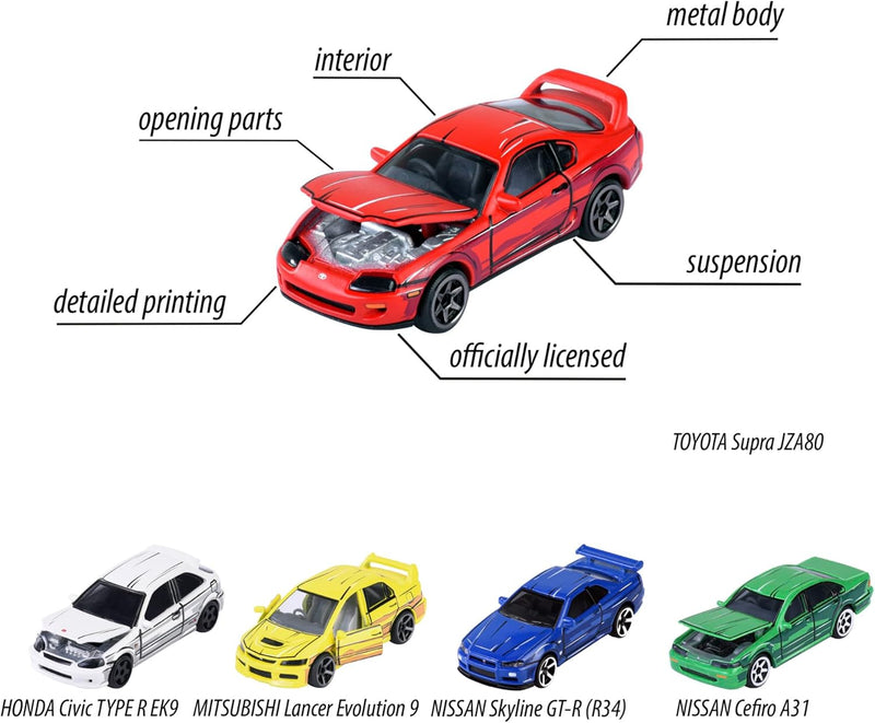 Majorette Japan Series Vehicles 5pcs Metal Travel Toys Car Gift Idea for 3yrs+