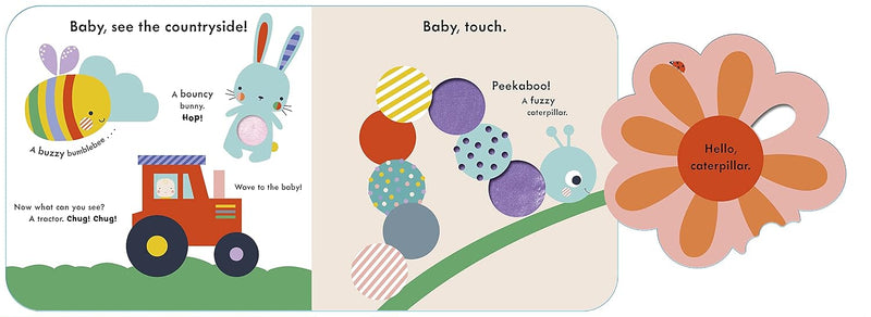 Baby Touch Peekaboo Touch and Feel (Board Book) from Lemon Ribbon Studio Interactive Kids Picture Book