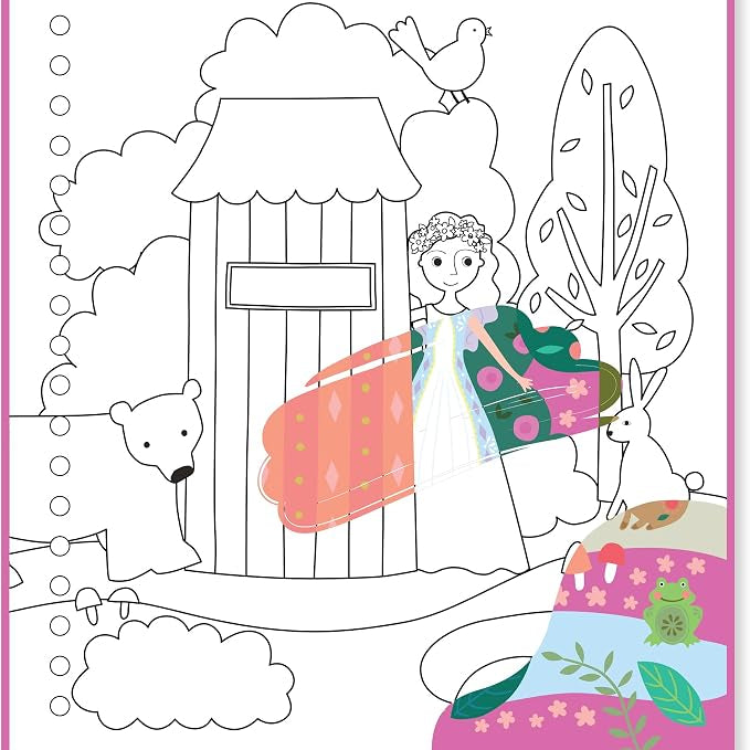 Floss & Rock Water Multiplay Fairy Tale Reusable Activity Book 16 Activities with Water Pen Art and Craft for Kids Fairy Unicorn and Castle Theme 3yrs+