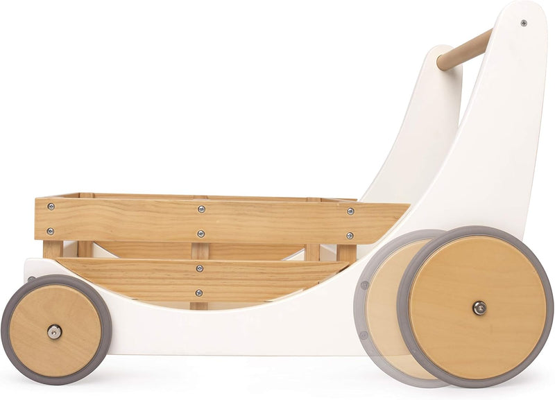 Kinderfeets Cargo Walker White and Timber Baby Toys 12m+ (Bulky Shipping)
