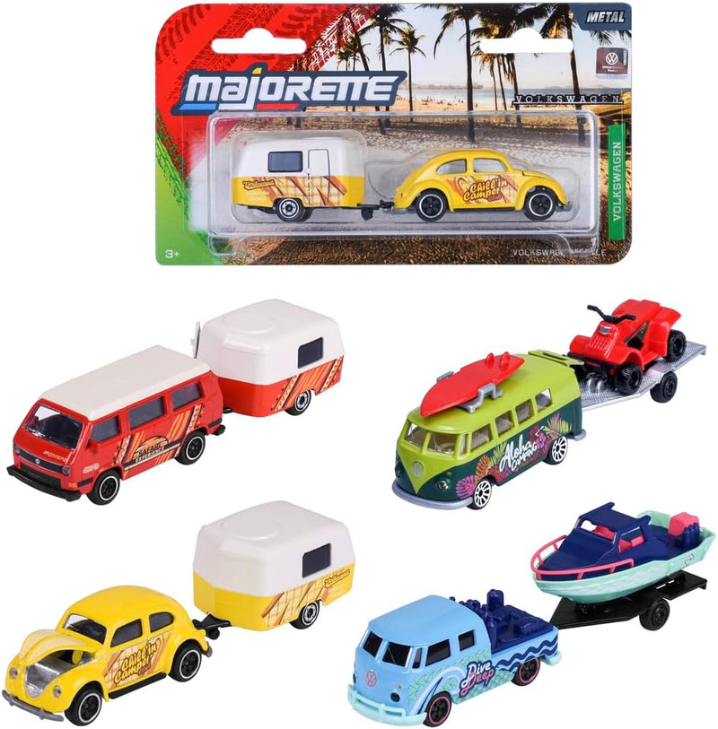 Majorette Volkswagen The Originals Trailer 1pc 4 Designs Metal Travel Toys Car Gift Idea for 3yrs+