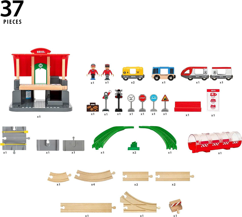 BRIO Central Station 37pc Large Set 3yrs+ (Bulky Shipping)