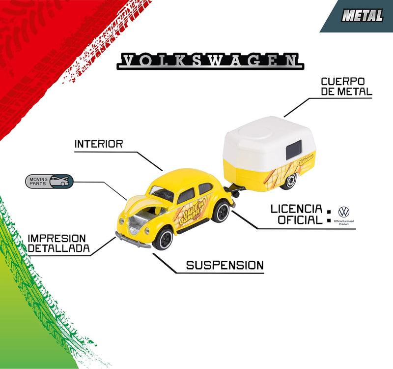 Majorette Volkswagen The Originals Trailer 1pc 4 Designs Metal Travel Toys Car Gift Idea for 3yrs+