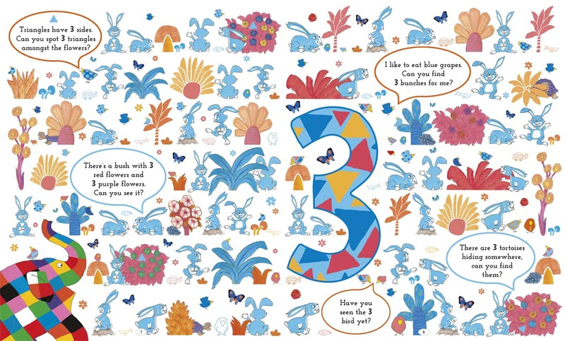 Elmer I Spy Large Search and Find Numbers (Board Book) by David McKee Kids Book