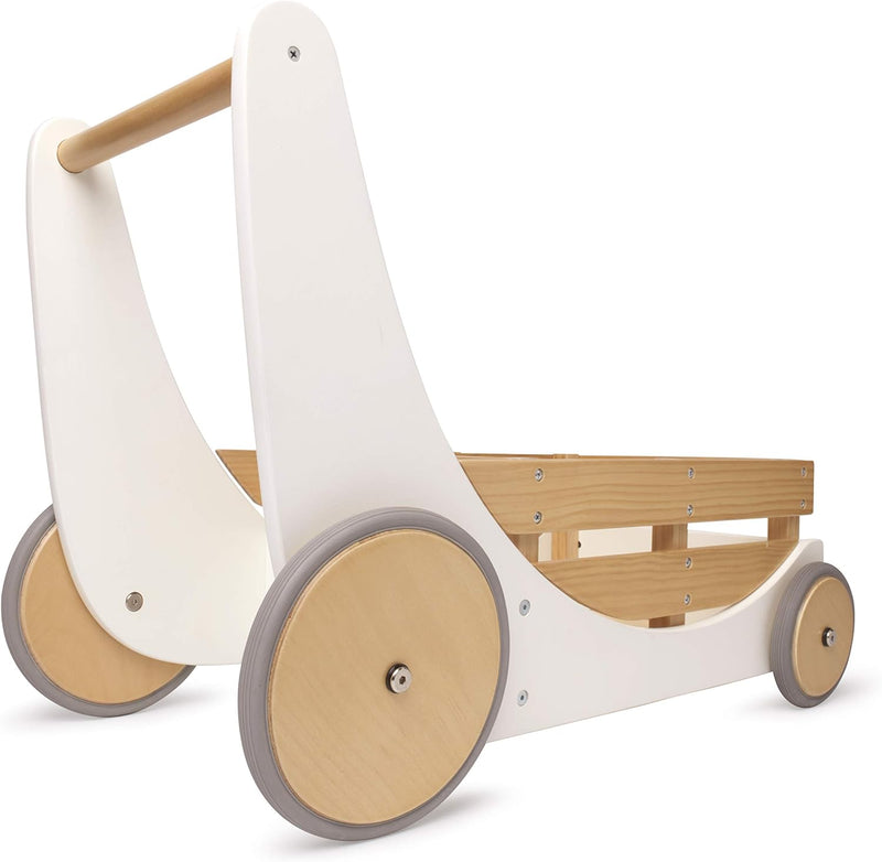 Kinderfeets Cargo Walker White and Timber Baby Toys 12m+ (Bulky Shipping)