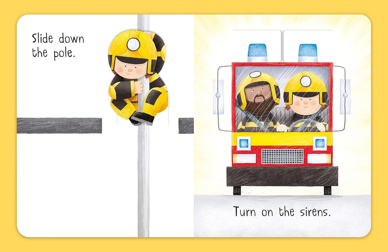 Busy Day Firefighter Lift the Flap Interactive Book (Board Book) Kids Picture Book Baby Gifts Idea