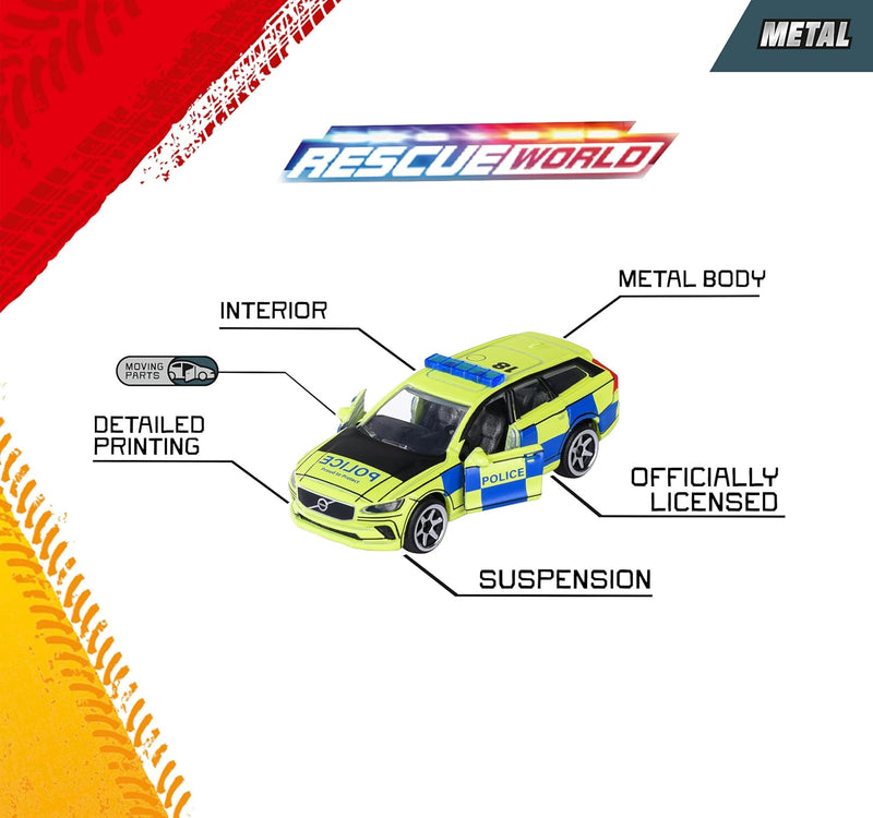 Majorette Rescue World Gift Pack 5pcs Metal Toy Car Gift Idea for 3yrs+
