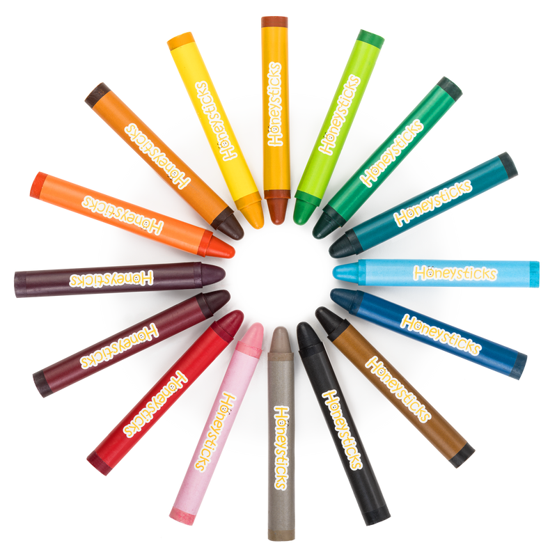 Honeysticks Beewax Crayons Jumbos 16 Pack 12mth+