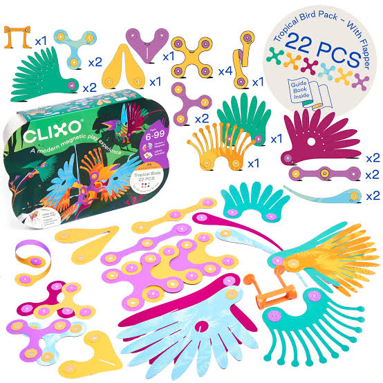 Clixo Tropical Birds 22pcs STEM Toys for 6yrs+