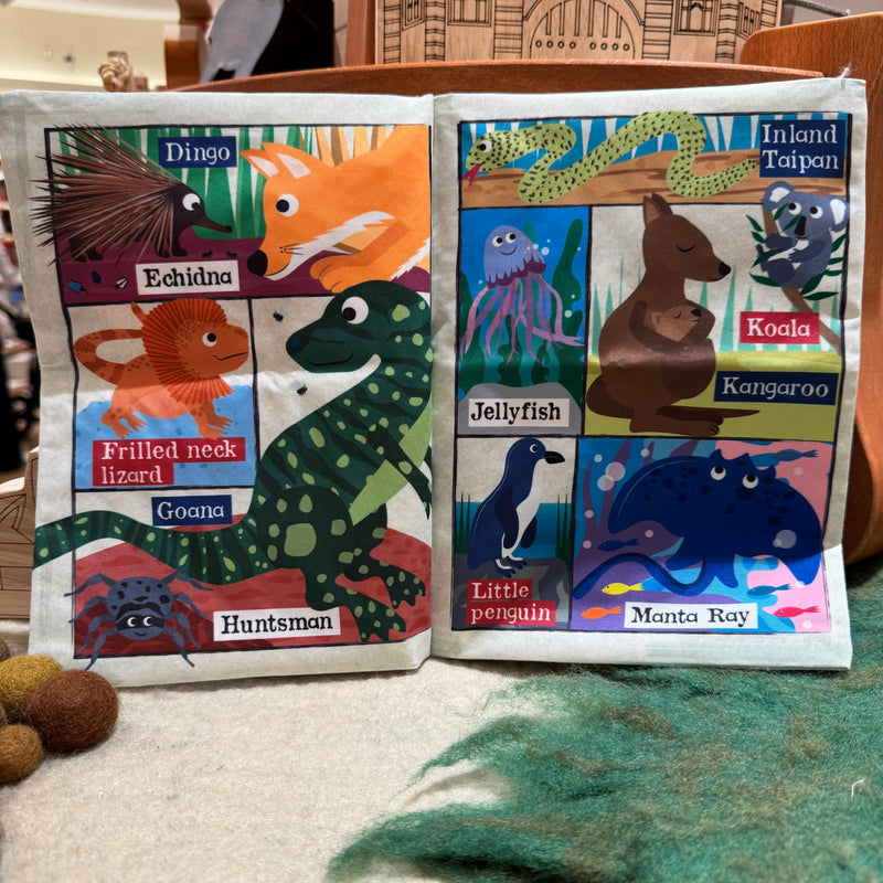 Nursery Times Crinkly Newspaper A-Z Aussie Animals by Jo & Nic's Crinkly Cloth Book Australian Theme 3m+