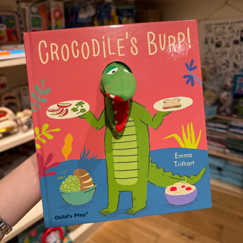 Crocodile’s Burp! Finger Puppet Book (Board Book) by Emma Trithart