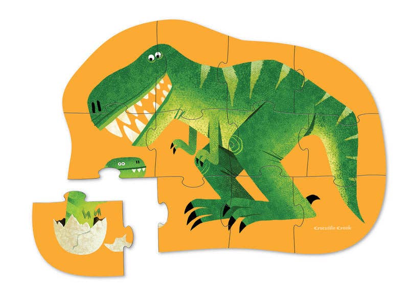 Crocodile Creek Mini Jigsaw Puzzle 12pcs Just Hatched Dinosaur Toys Developmental Toys for Toddlers Gifts Idea Best Seller Dinosaur and Dragon Theme 2yrs+