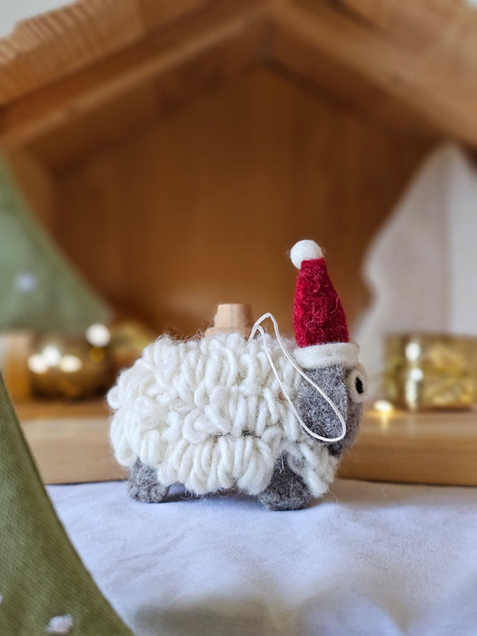 Pashom Christmas Tree Decor Natural Woolly Sheep