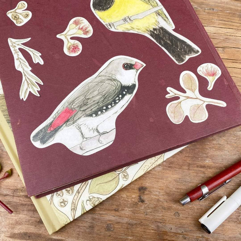 Bridget Farmer Printmaker Australian Bush Sticker Sheet A5 Art and craft for kids