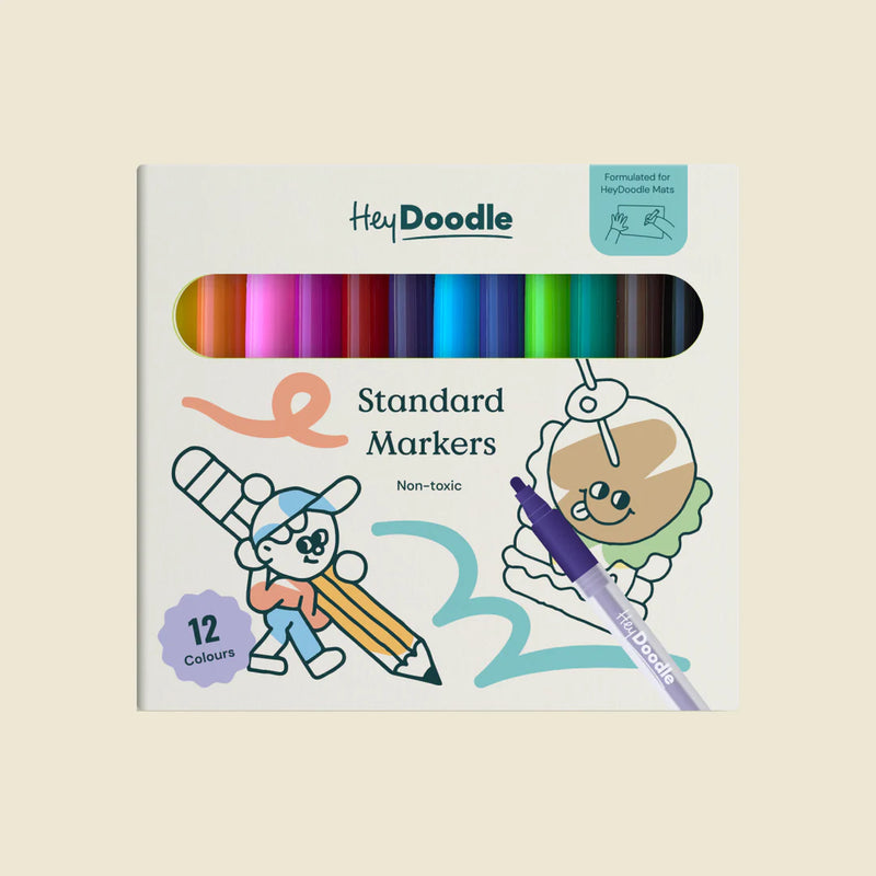 Hey Doodle Standard Pens Set of 12 Art and craft for kids Travel Toys Best Seller 3yrs+
