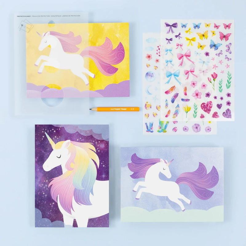 Tiger Tribe Transfer Magic Magical Unicorns Art and Craft for Kids Travel Toys 4yrs+