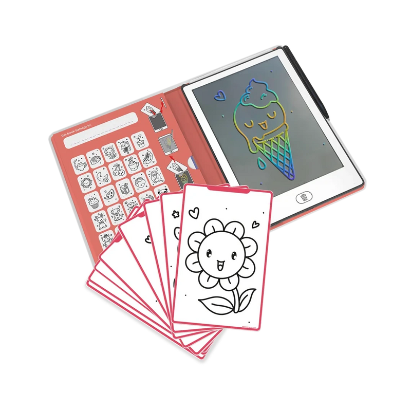 Kidywolf KidyDraw Mini LCD Screen Tracing Tablet Book Kawaï Travel Toys for Kids 4yrs+