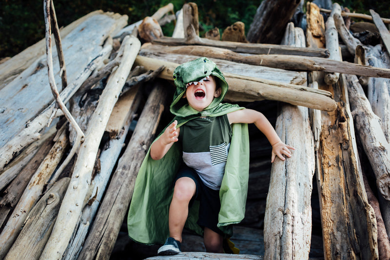 T-Rex Hooded  Size 4-5 Cape by Great Pretender Costumes Best Seller Dinosaur and Dragon Theme 3yrs+