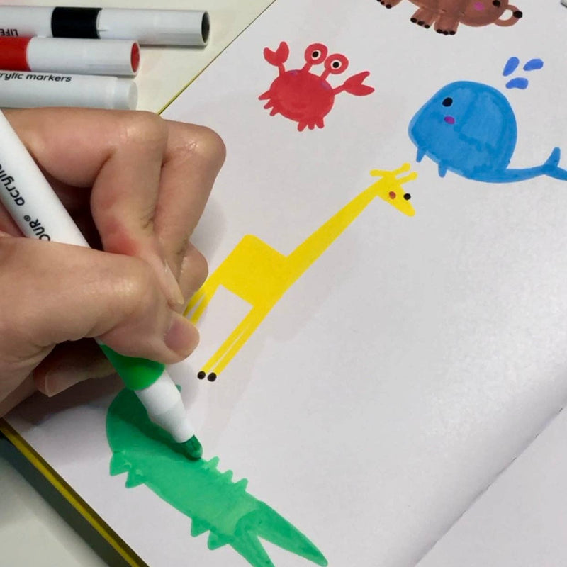 Life of Colour Acrylic Markers Classic Colours Set of 24 Stationary Art and Craft for Kids 3yrs+