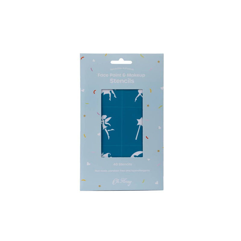 Oh Flossy Reusable Adhesive Face Paint and Makeup Stencils Kids Makeup Set Teal 3yrs+