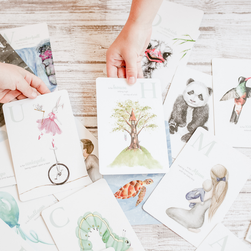 Adored Illustrations The Amazing ABC Flash Cards Early Literacy Phonics Memory Card Game 3yrs+